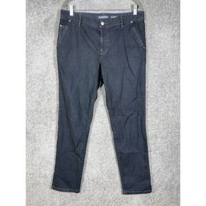 Liz Claiborne Slim Fit Straight Leg Jeans‎ Womens Size 14 Dark Wash Blue Denim